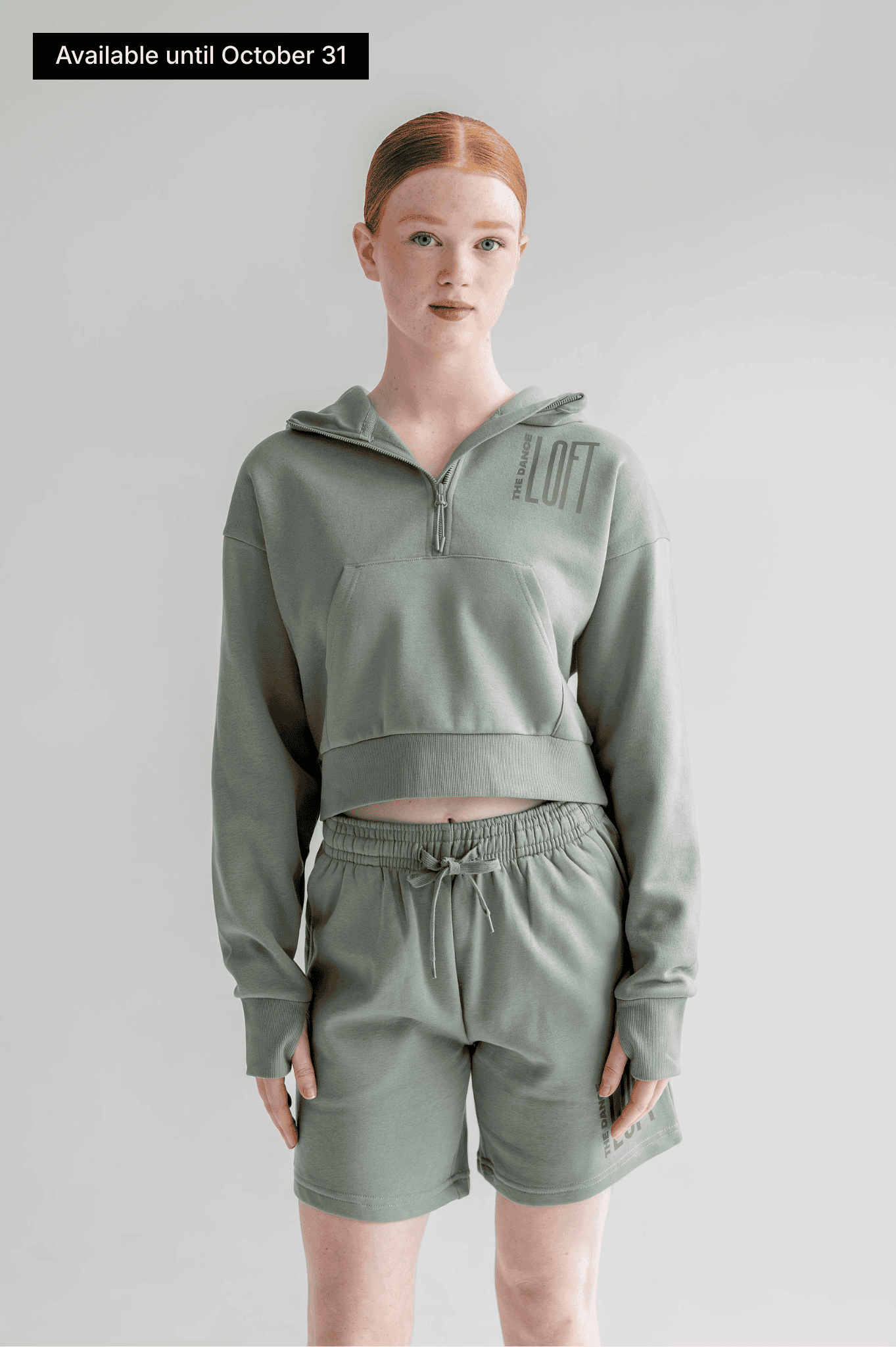 Essentials Cropped Fleece Quarter-Zip